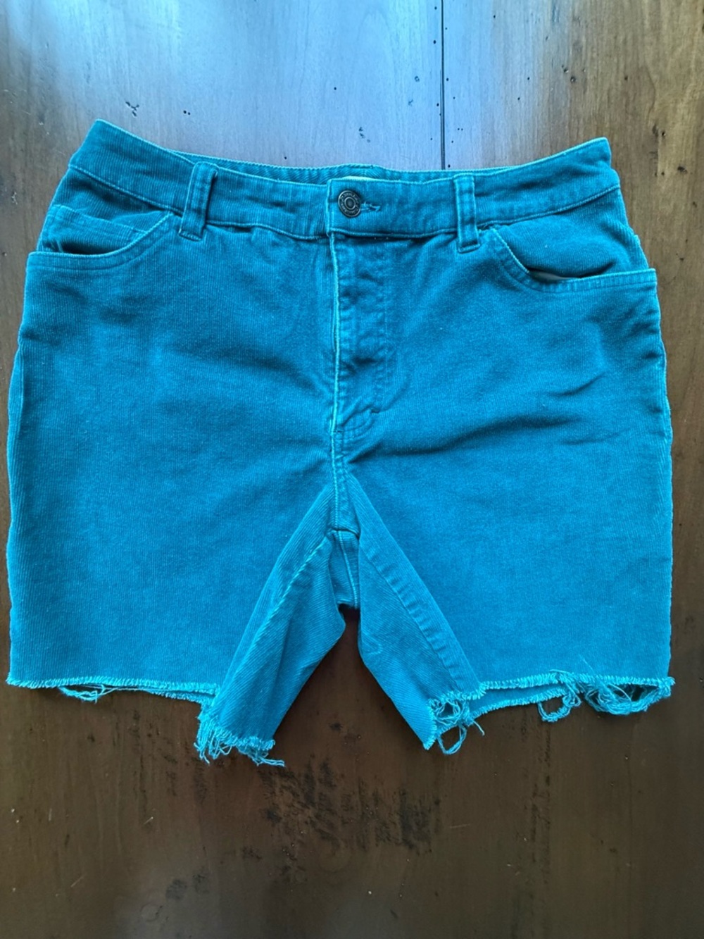 Cutoff Corduroy Shorts Beach Summer Skate Surf Teal Granola Girl Campside